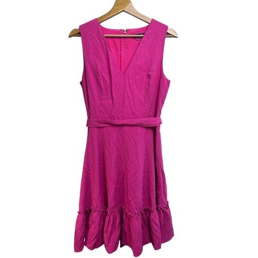 Tommy Hilfiger Women's Pink Sleeveless Ruffle Dress Size M Stylish Casual Dress