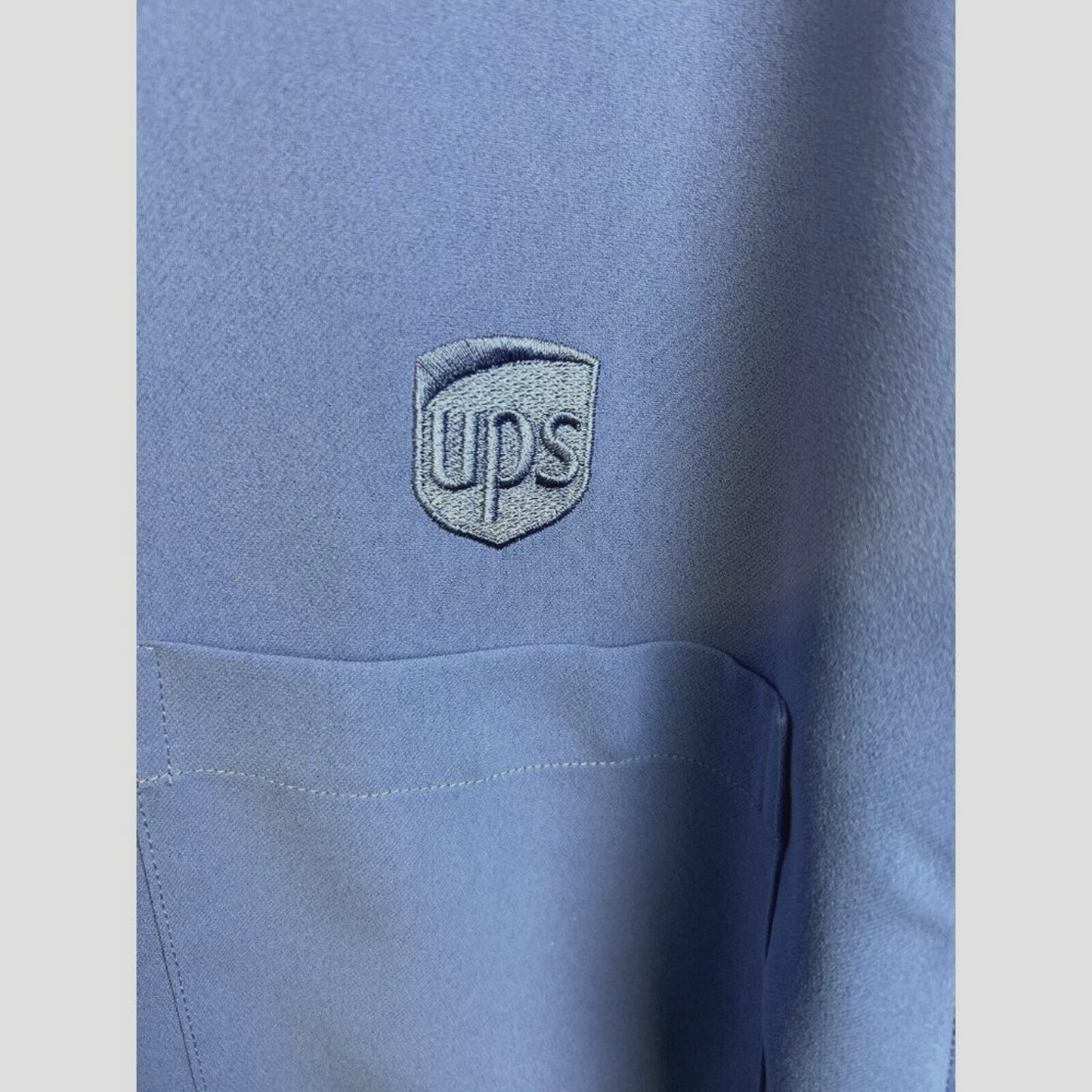 UPS Lands' End Mens Polo Shirt XXL Blue 100% Polyester Short Sleeve Work Uniform