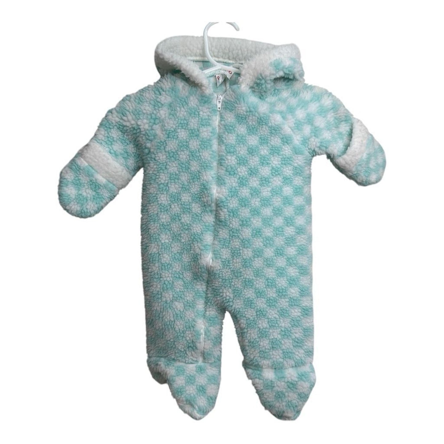 OBion Baby Snowsuit 0-6M Quilted Winter Pram Suit Mint Green Unisex Outerwear