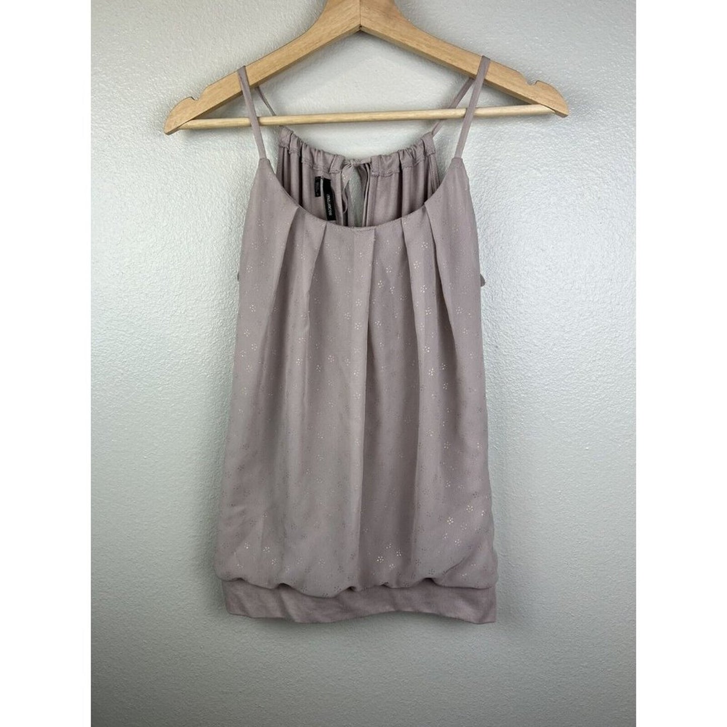 Maurices Beige String-Tie Tank Top with Copper Accents Small Work to Casual Wear