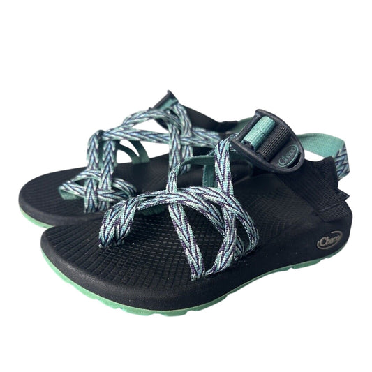 Chaco Women's Strappy Sandals Size 5 - Blue Green Outdoor Hiking Water Shoes