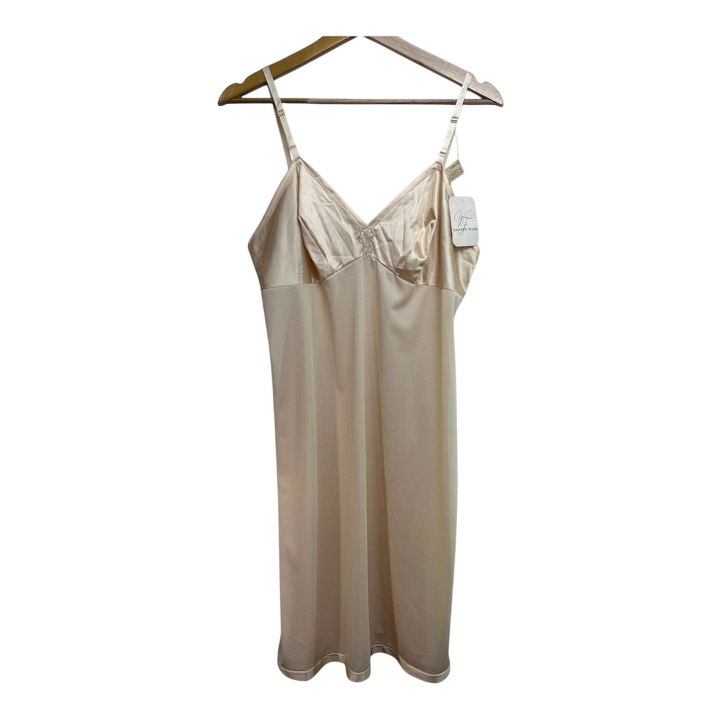 Vintage Vanity Fair Women's Beige Slip Dress Size 34 Mid-long Nylon NWT USA Made