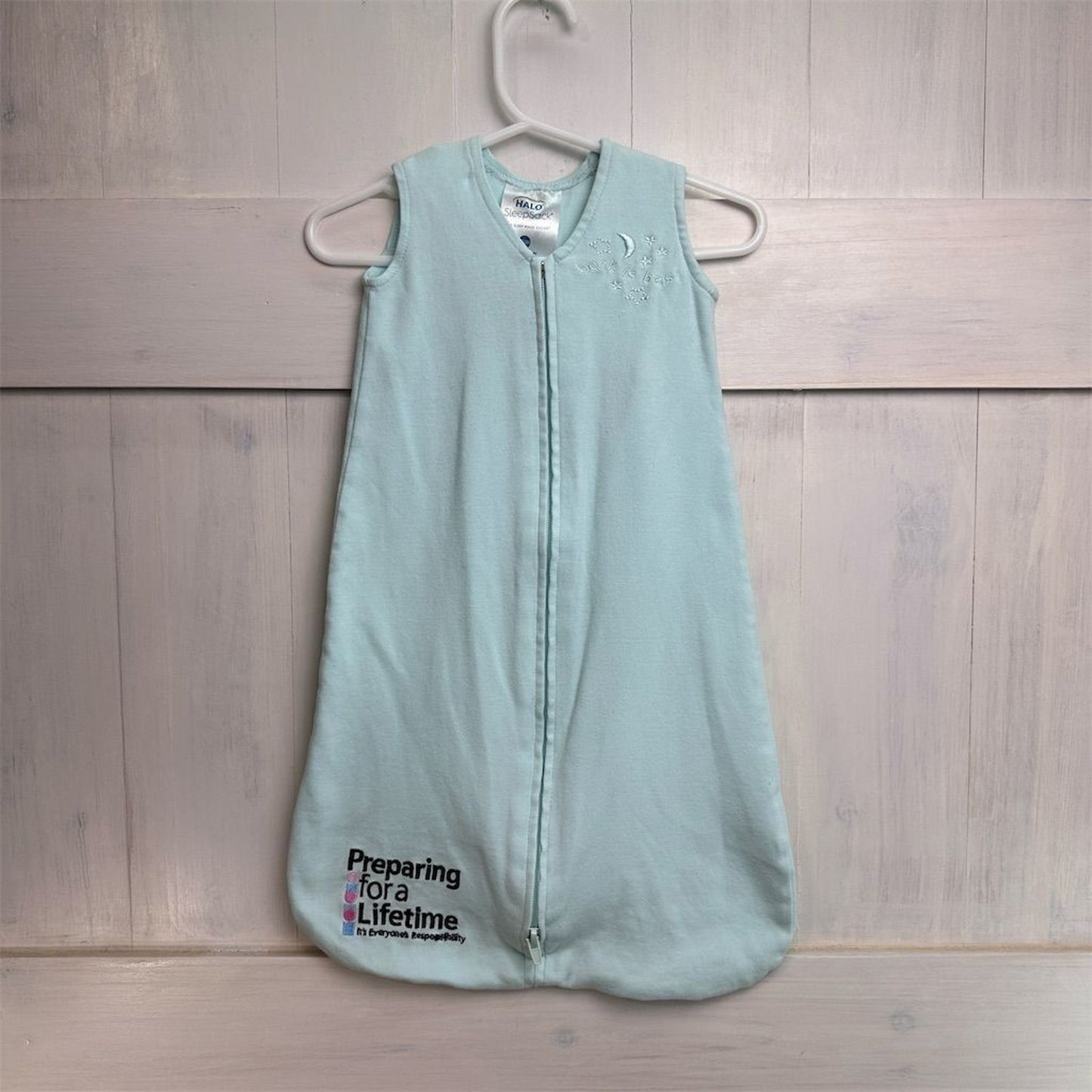 HALO SleepSack Wearable Blanket Baby Blue Moon Stars Cotton 0-3M Unisex Safe Sleep