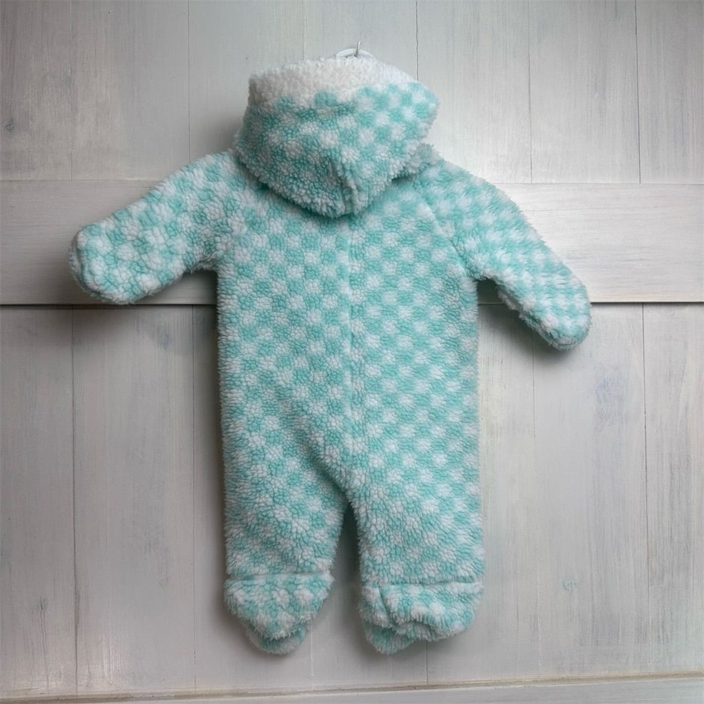 OBion Baby Snowsuit 0-6M Quilted Winter Pram Suit Mint Green Unisex Outerwear