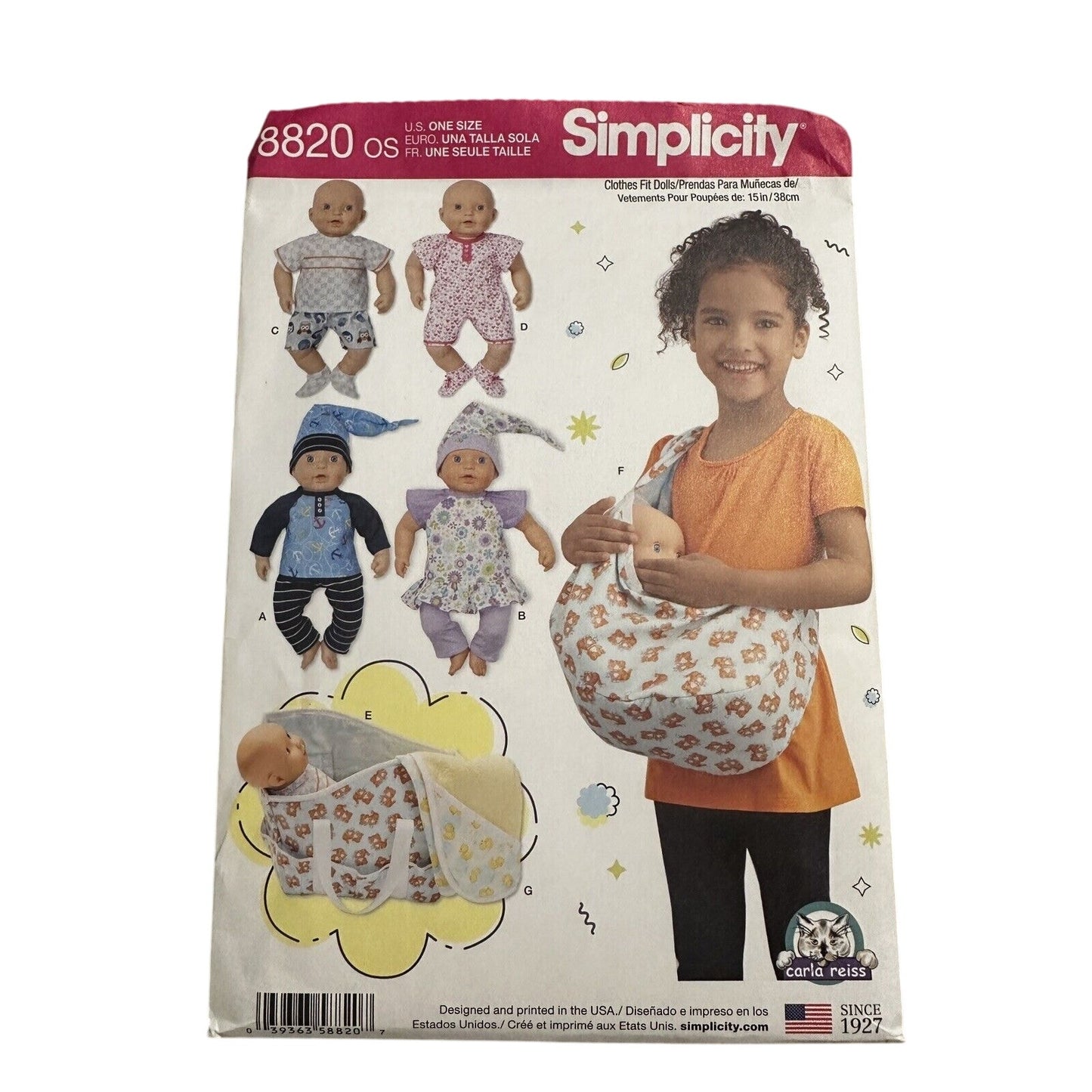 Sewing Pattern -Simplicity 8820 15" Baby Doll Clothes & Accessories