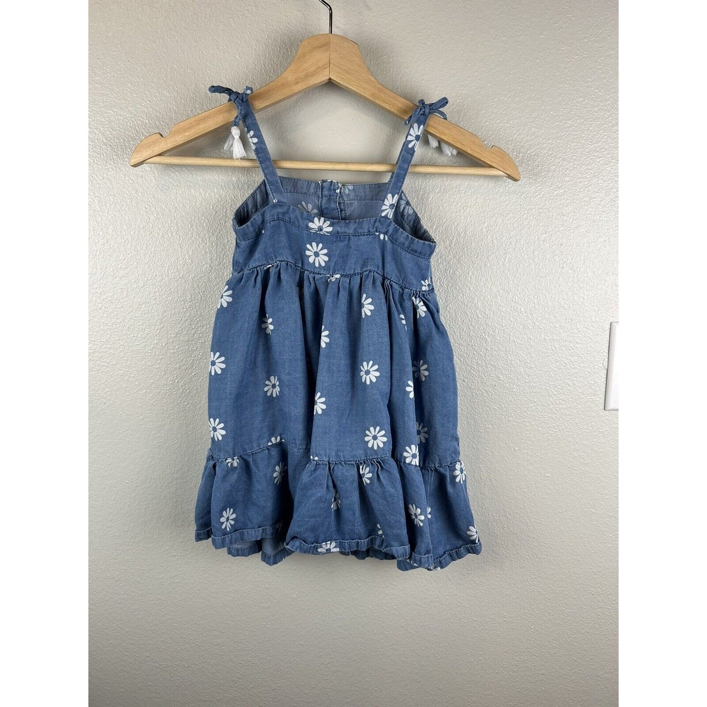 Isaac Mizrahi New York 3T Girls Denim Floral Button Up Sun Dress Toddler Summer