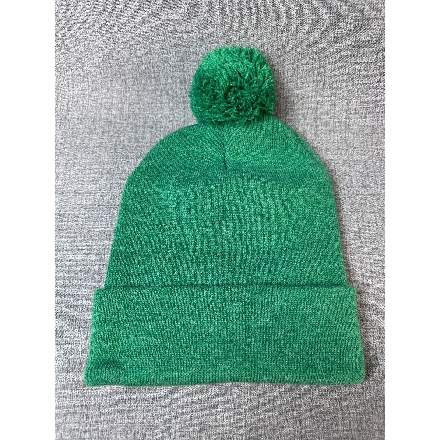 Green Cannabis Leaf Pom Pom Beanie 420 Theme Winter Hat Unisex Adult One Size