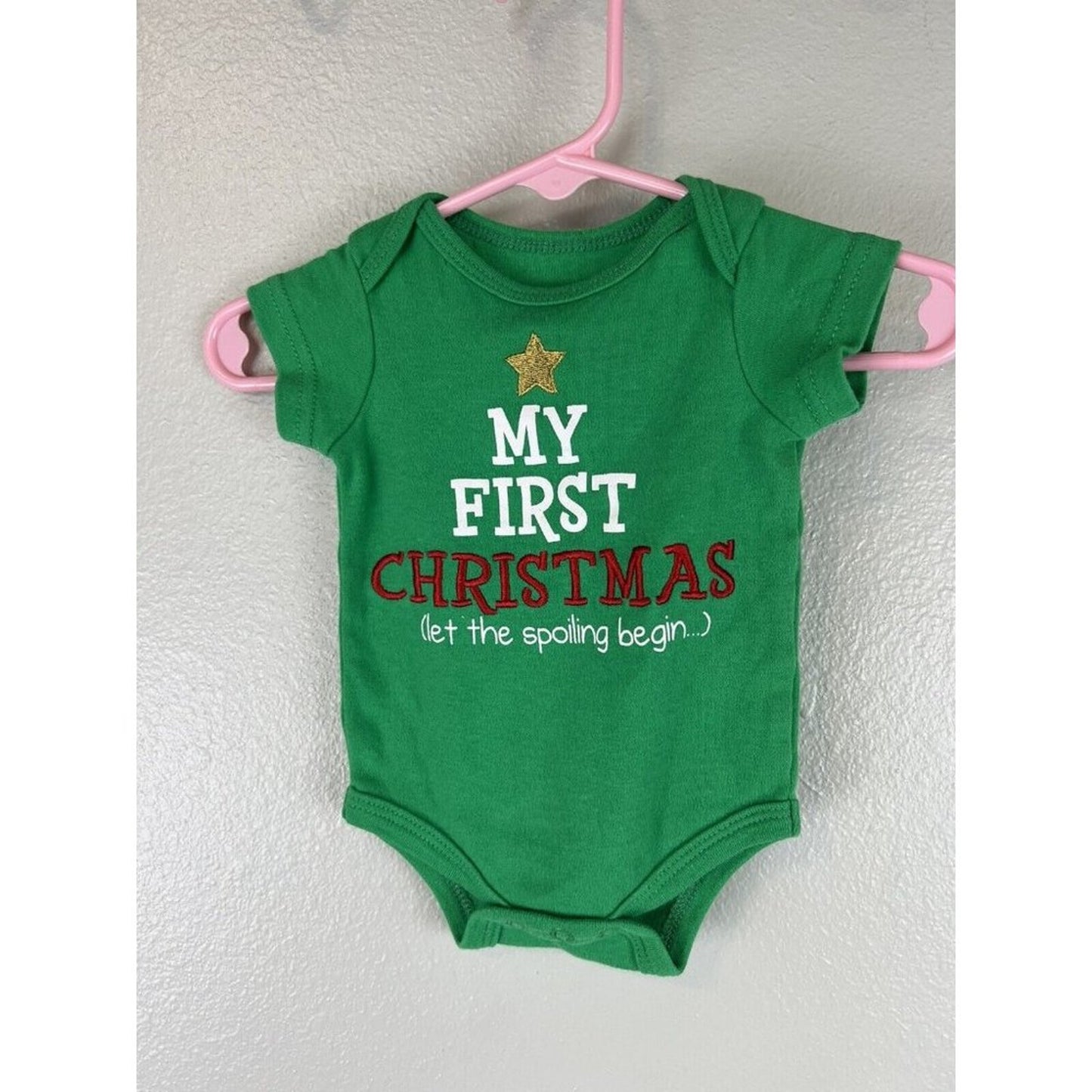 Baby Starters Green First Christmas Bodysuit My First Christmas 0-3 Months