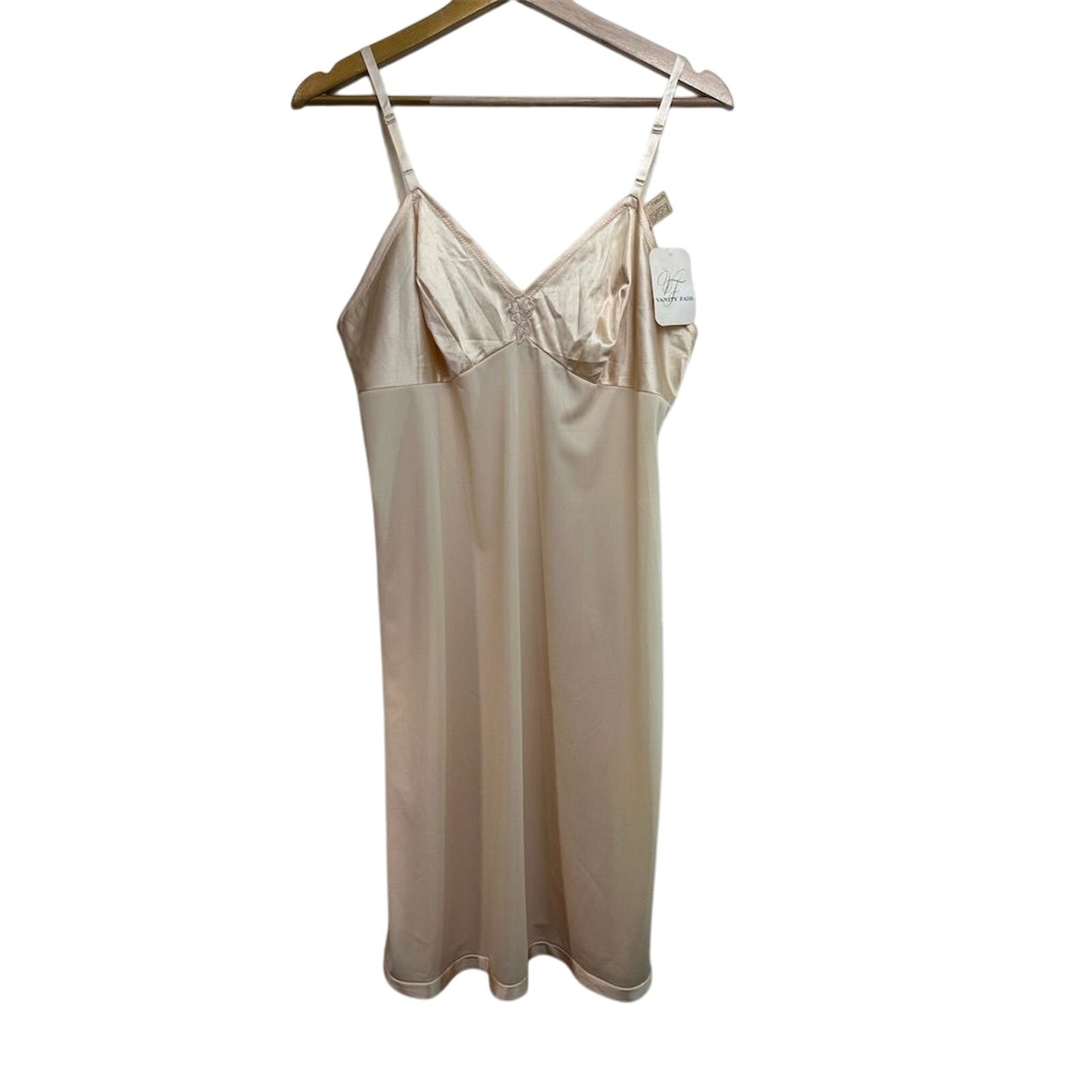 Vintage Vanity Fair Women's Beige Slip Dress Size 34 Mid-long Nylon NWT USA Made