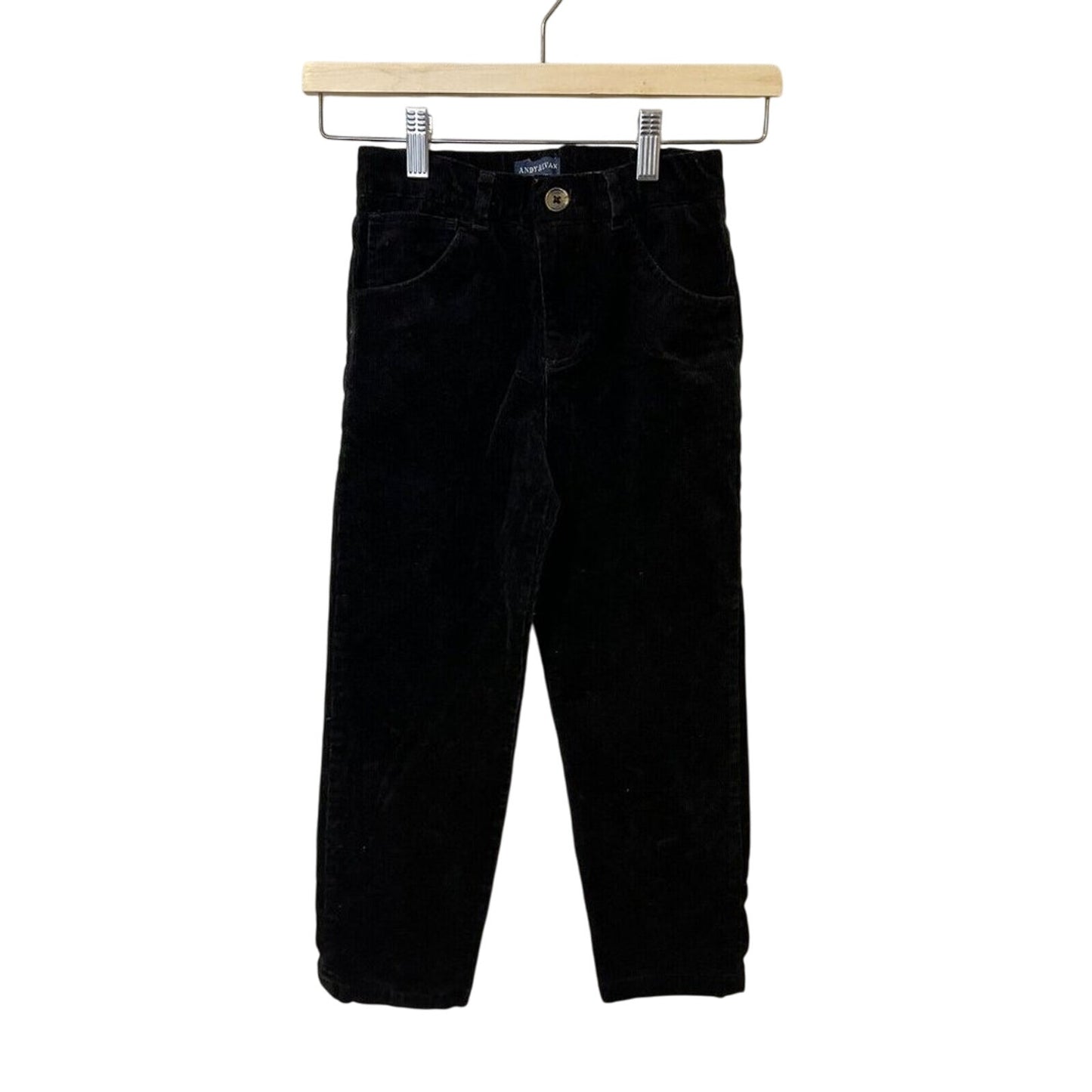 Andy and Evan Black Corduroy Pants Boys Size 8 Adjustable Waist