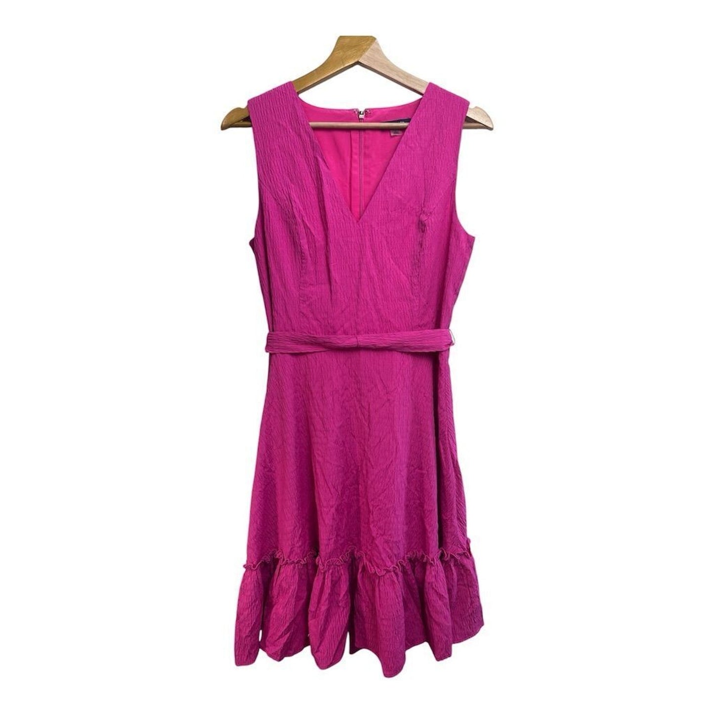 Tommy Hilfiger Women's Pink Sleeveless Ruffle Dress Size M Stylish Casual Dress