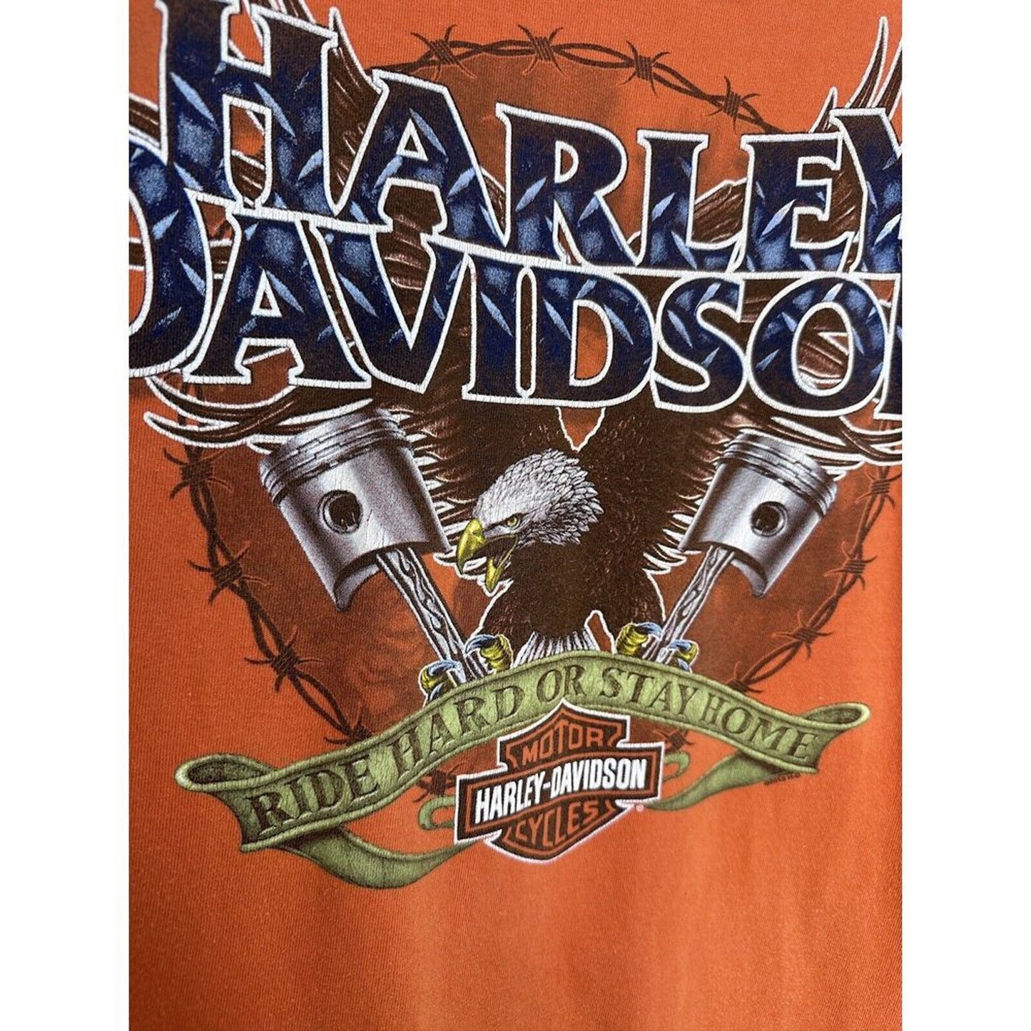 Harley Davidson Men's Orange T-Shirt XL Landers Hot Springs Arkansas Pre-Owned