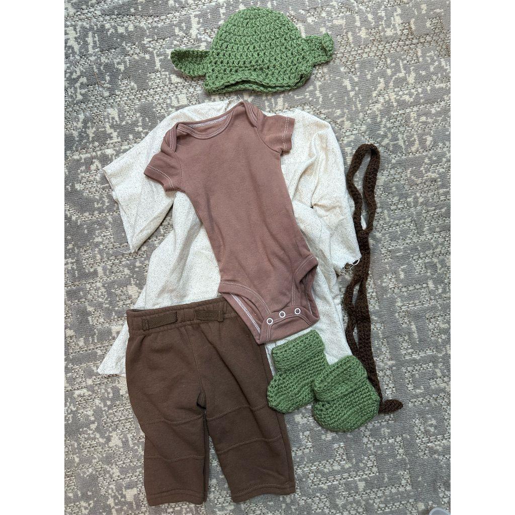 Star Wars inspired Baby Yoda Costume Set 0-3 Months Unisex Brown 6 piece